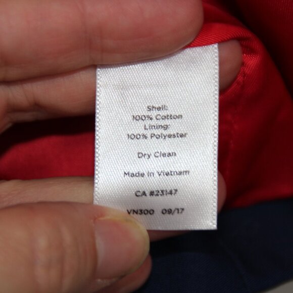 Talbots Petite Breton Nautical Navy White Stripe Peacoat Blazer Jacket Sz Large - Picture 12 of 12